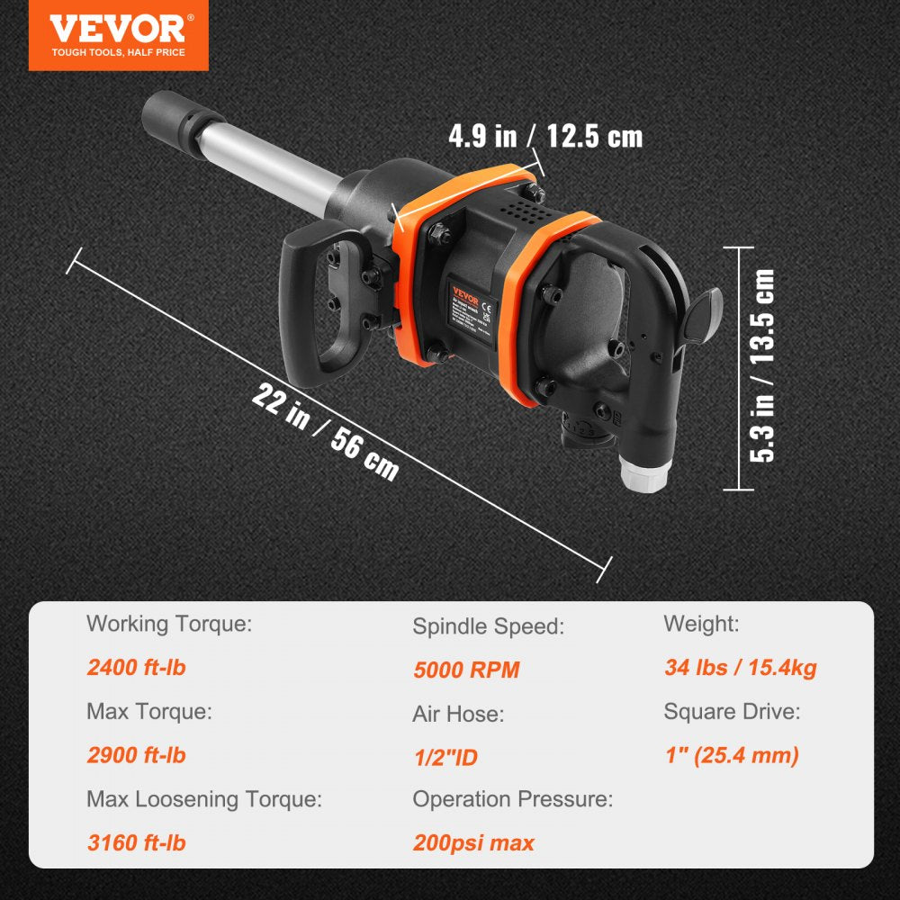 AMITOOLS 1 Inch Air Impact Wrench, Up to 3160 ft-lbs High Reverse Torque Output 1