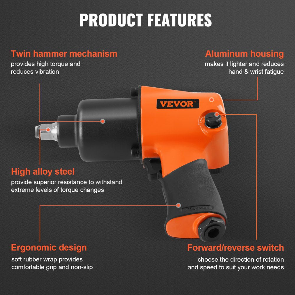 AMITOOLS Air Impact Wrench, 1/2