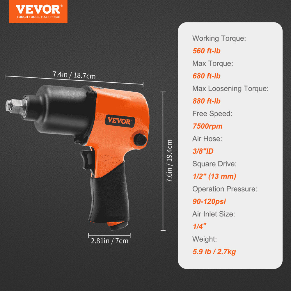 AMITOOLS Air Impact Wrench, 1/2