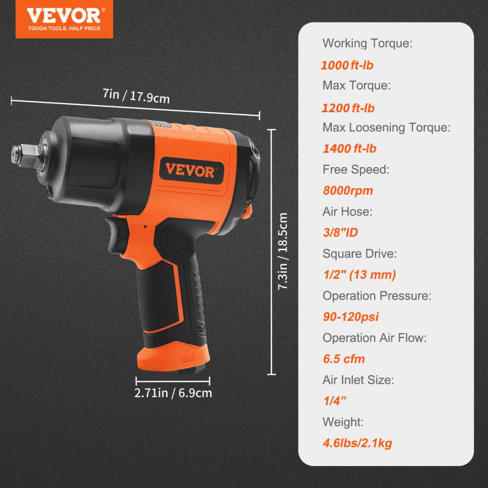 AMITOOLS Air Impact Wrench 1/2