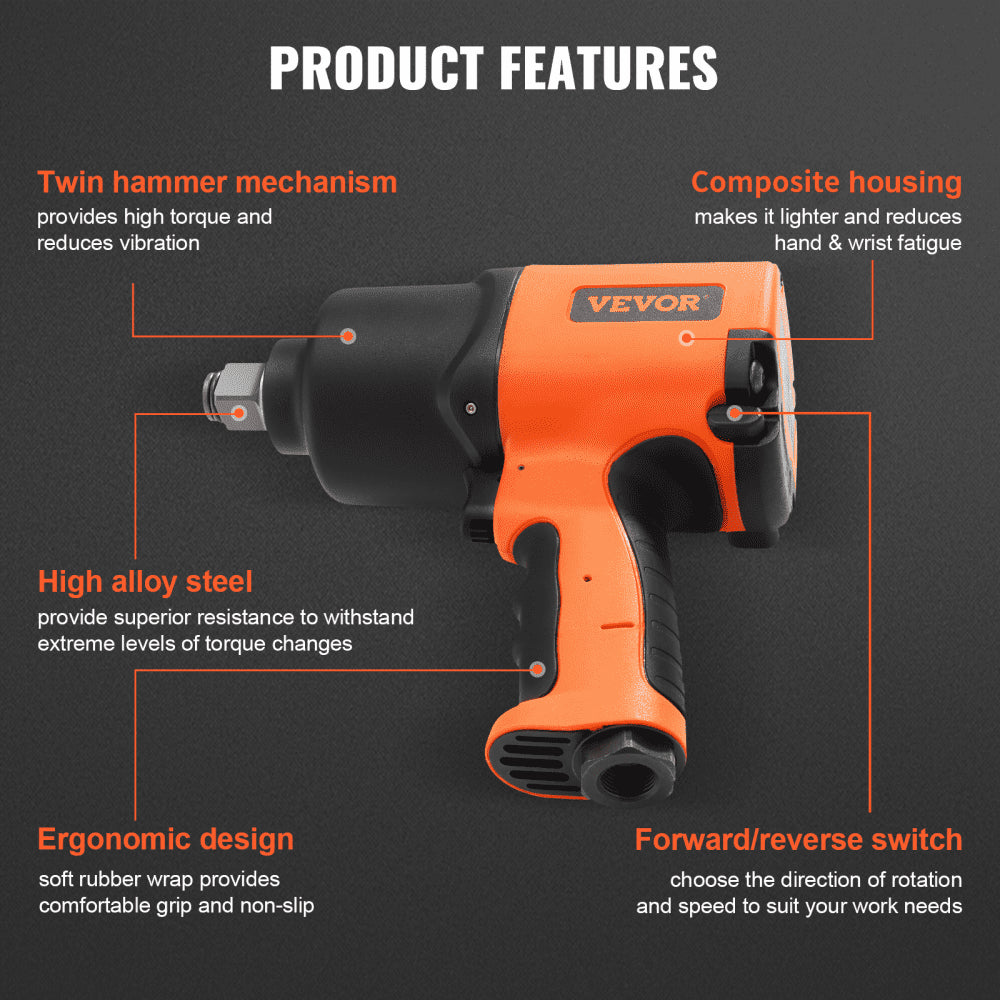 AMITOOLS Air Impact Wrench 3/4