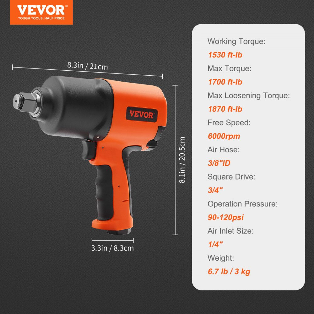 AMITOOLS Air Impact Wrench 3/4