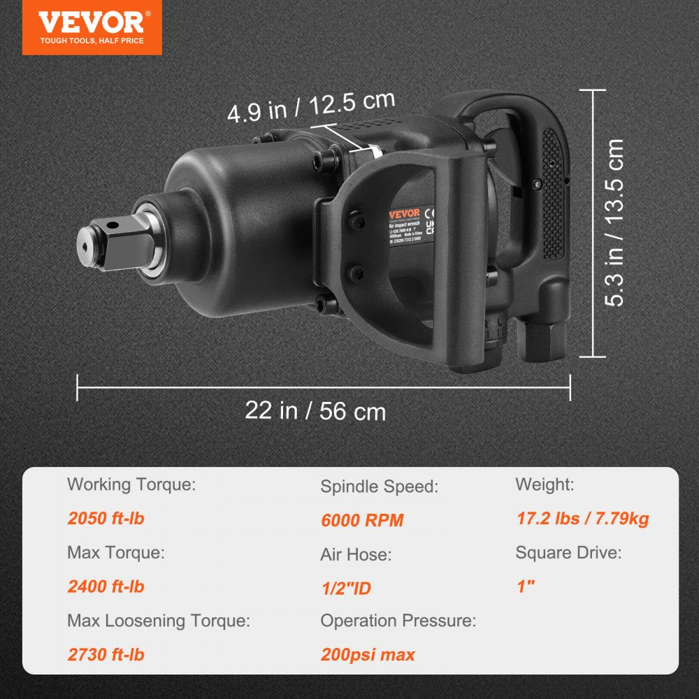 AMITOOLS 1 Inch Air Impact Wrench, Up to 2730 ft-lbs Reverse Torque Output 1