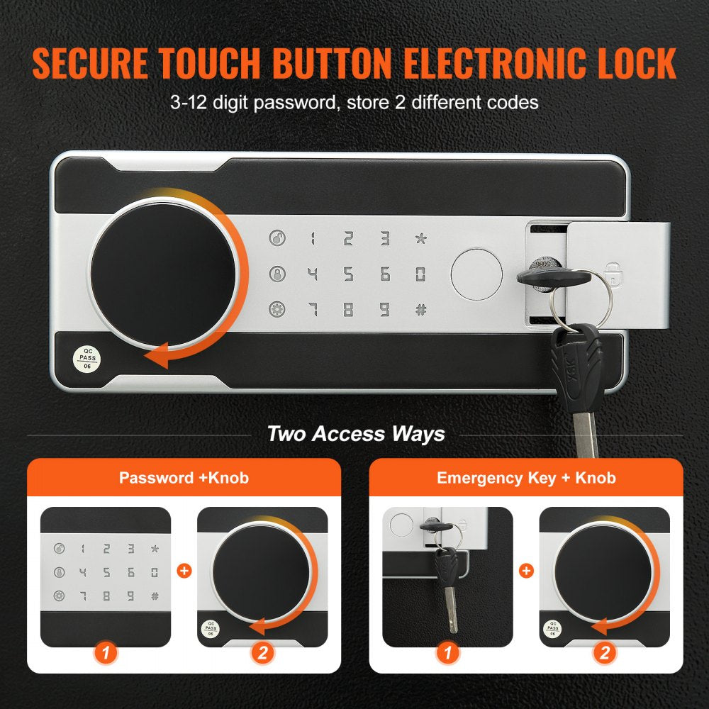 AMITOOLS 1.7 Cub Depository Safe, Deposit Safe with Drop Slot, Electronic Code Lock and 2 Emergency Keys, 17.71'' x 13.77'' x 13.77'' Business Drop Slot Safe for Cash, Mail in Home, Hotel, Office