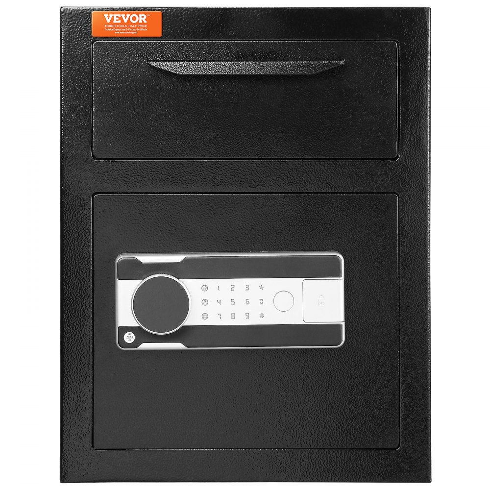 AMITOOLS 1.7 Cub Depository Safe, Deposit Safe with Drop Slot, Electronic Code Lock and 2 Emergency Keys, 17.71'' x 13.77'' x 13.77'' Business Drop Slot Safe for Cash, Mail in Home, Hotel, Office