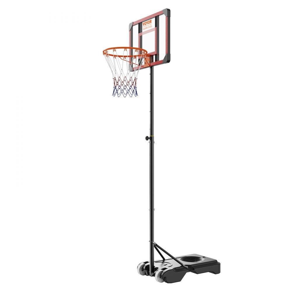 AMITOOLS Basketball Hoop, 5-7 ft Adjustable Height Portable Backboard System, 28 inch Basketball Hoop & Goal, Kids & Adults Basketball Set with Wheels, Stand, and Fillable Base, for Outdoor/Indoor