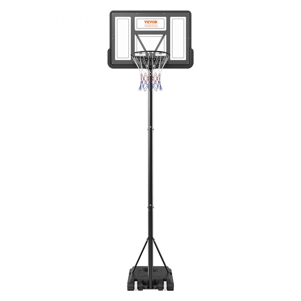 AMITOOLS Basketball Hoop, 4-10 ft Adjustable Height Portable Backboard System, 44 inch Basketball Hoop & Goal, Kids & Adults Basketball Set with Wheels, Stand, and Fillable Base, for Outdoor/Indoor