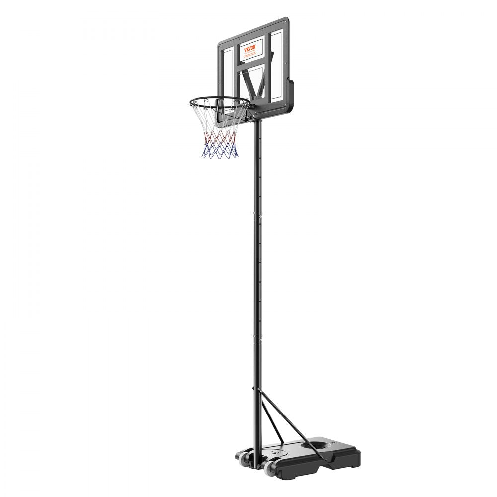 AMITOOLS Basketball Hoop, 4-10 ft Adjustable Height Portable Backboard System, 44 inch Basketball Hoop & Goal, Kids & Adults Basketball Set with Wheels, Stand, and Fillable Base, for Outdoor/Indoor