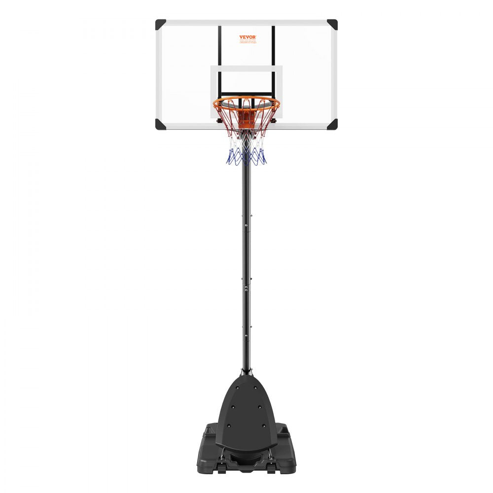 AMITOOLS Basketball Hoop, 7.6-10 ft Adjustable Height Portable Backboard System, 54 inch Basketball Hoop & Goal, Kids & Adults Basketball Set with Wheels, Stand, and Fillable Base, for Outdoor/Indoor