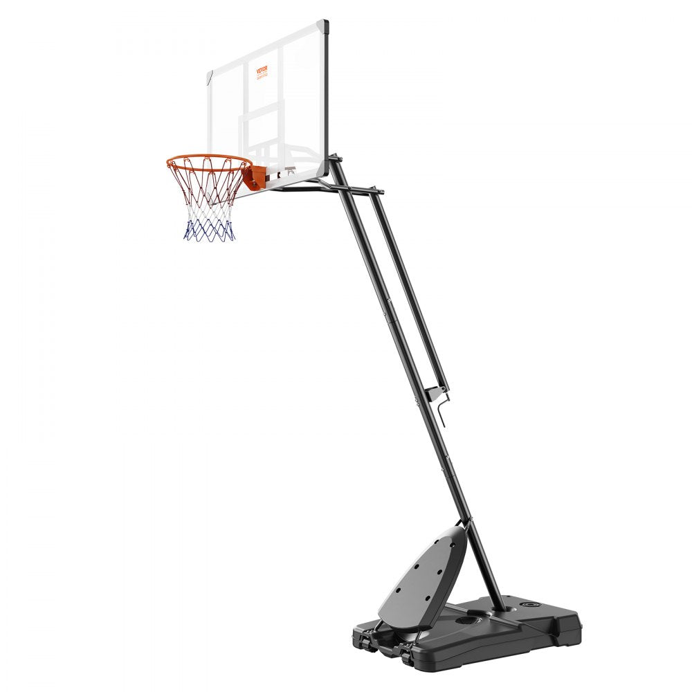 AMITOOLS Basketball Hoop, 7.6-10 ft Adjustable Height Portable Backboard System, 54 inch Basketball Hoop & Goal, Kids & Adults Basketball Set with Wheels, Stand, and Fillable Base, for Outdoor/Indoor