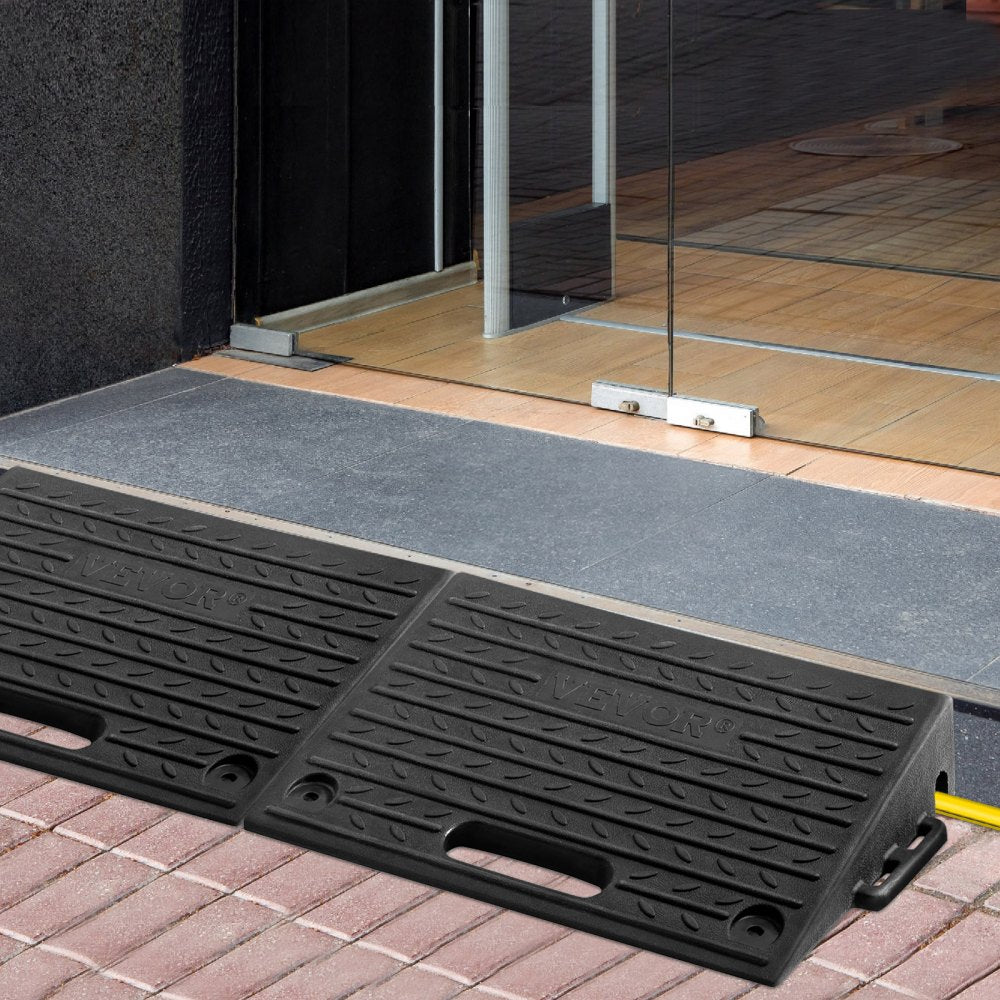 AMITOOLS Rubber Threshold Ramp, 2 Packs 1 Channel Doorway Ramp, 4