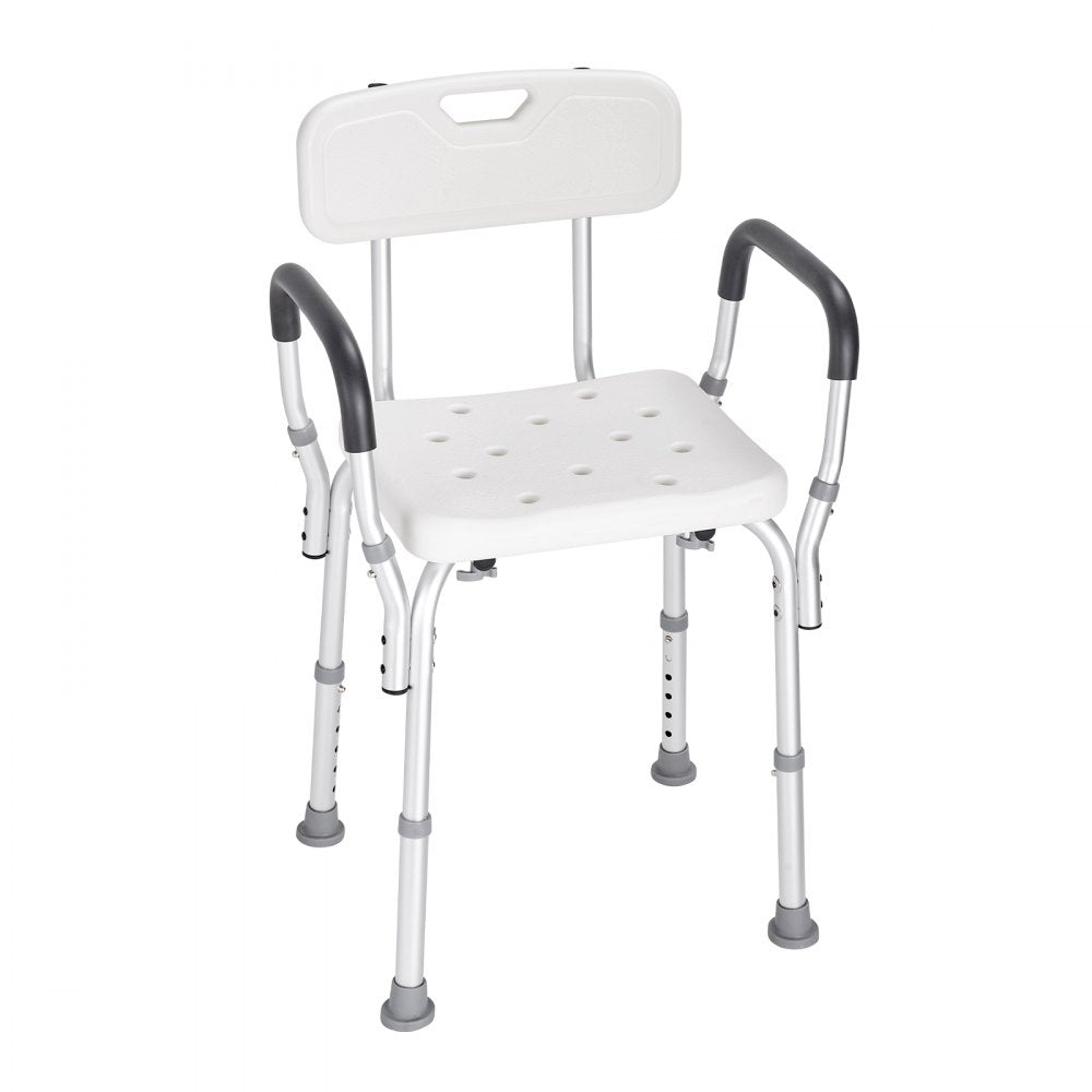 AMITOOLS Shower Chair, Shower Seat with Back, Adjustable Height Shower Stool, Shower Chair for Inside Shower Bathtub, Non-slip Bathroom Bench Bath Chair for Elderly Disabled Handicap, 350 LBS Capacity