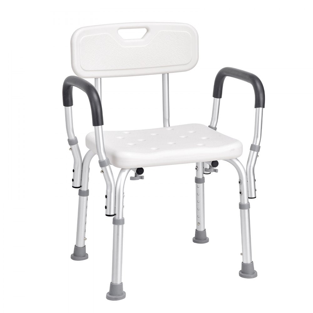 AMITOOLS Shower Chair, Shower Seat with Back, Adjustable Height Shower Stool, Shower Chair for Inside Shower Bathtub, Non-slip Bathroom Bench Bath Chair for Elderly Disabled Handicap, 350 LBS Capacity