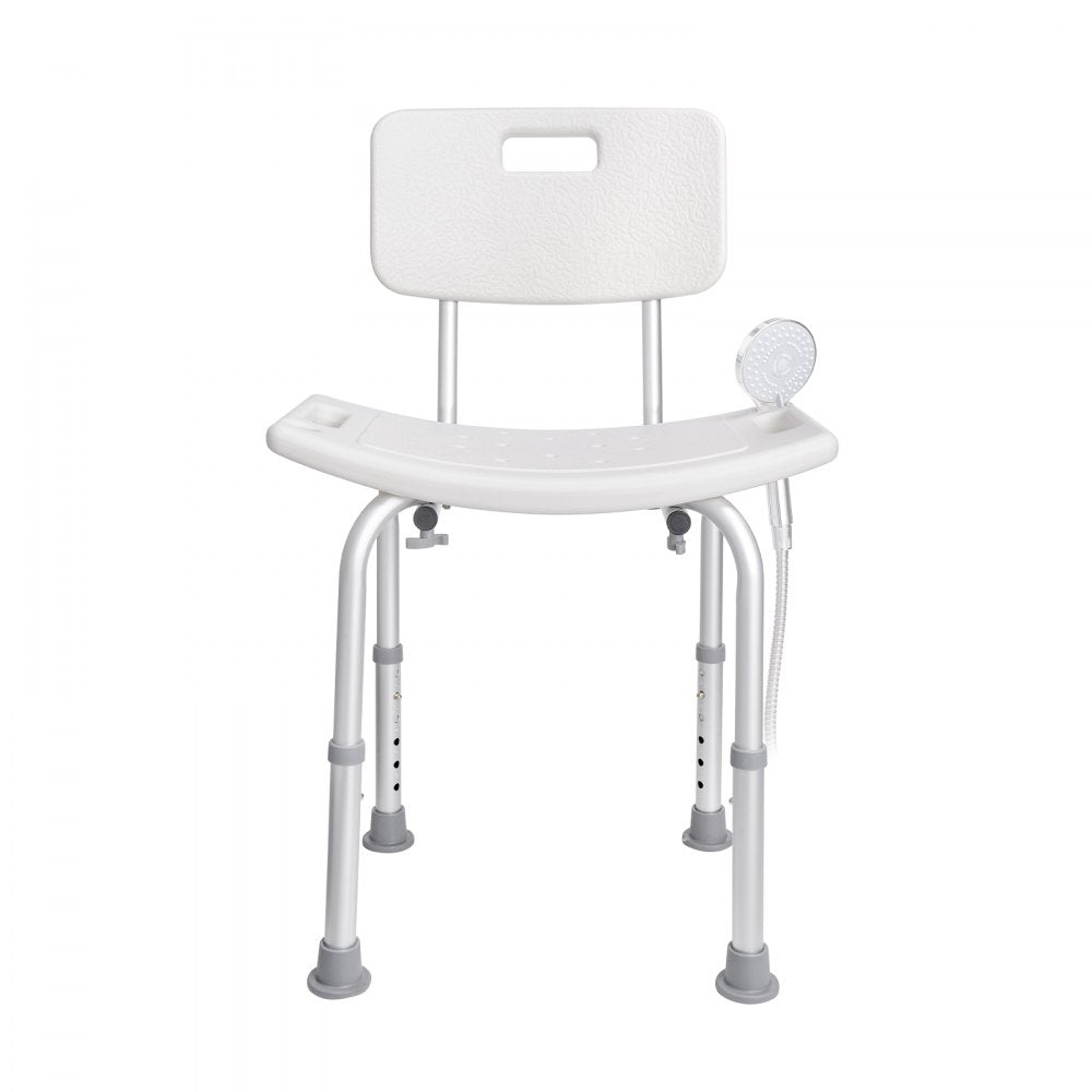 AMITOOLS Shower Chair, Shower Seat with Back, Adjustable Height Shower Stool, Shower Chair for Inside Shower Bathtub, Non-slip Bathroom Bench Bath Chair for Elderly Disabled Handicap, 350 lbs Capacity