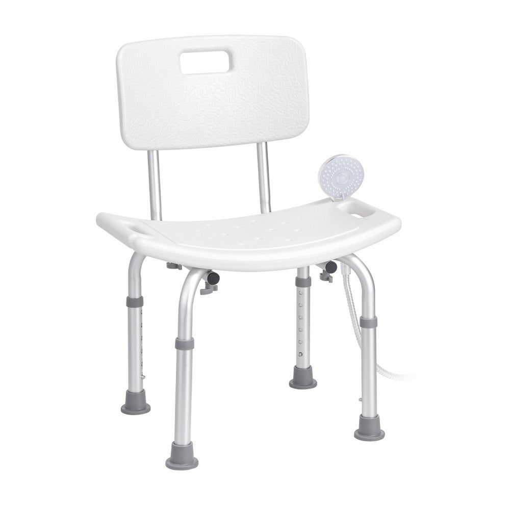 AMITOOLS Shower Chair, Shower Seat with Back, Adjustable Height Shower Stool, Shower Chair for Inside Shower Bathtub, Non-slip Bathroom Bench Bath Chair for Elderly Disabled Handicap, 350 lbs Capacity