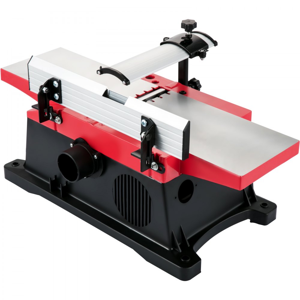 AMITOOLS Woodworking Benchtop Jointers 6inch with 1650W Motor,Heavy Duty Benchtop Planer Precise Cutterhead 2000rpm ,2 Push Blocks Fence Depth Scale,Large Aluminum Work Table for Woodworking