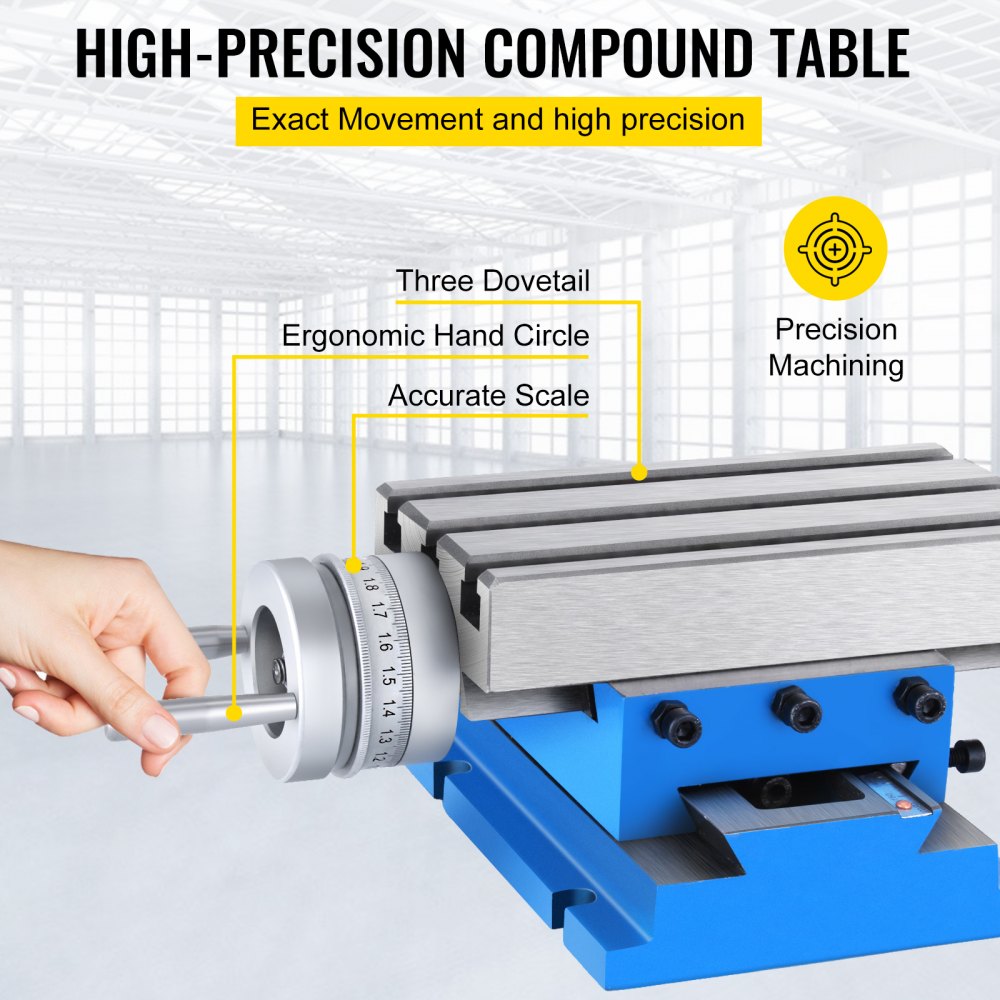 AMITOOLS Milling Machine Work Table Slide Milling Working Cross Table Machine Compound Slide Milling TablePrecision Milling Cross Worktable (7.3 x 4 Inch)