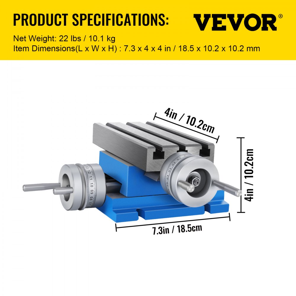 AMITOOLS Milling Machine Work Table Slide Milling Working Cross Table Machine Compound Slide Milling TablePrecision Milling Cross Worktable (7.3 x 4 Inch)