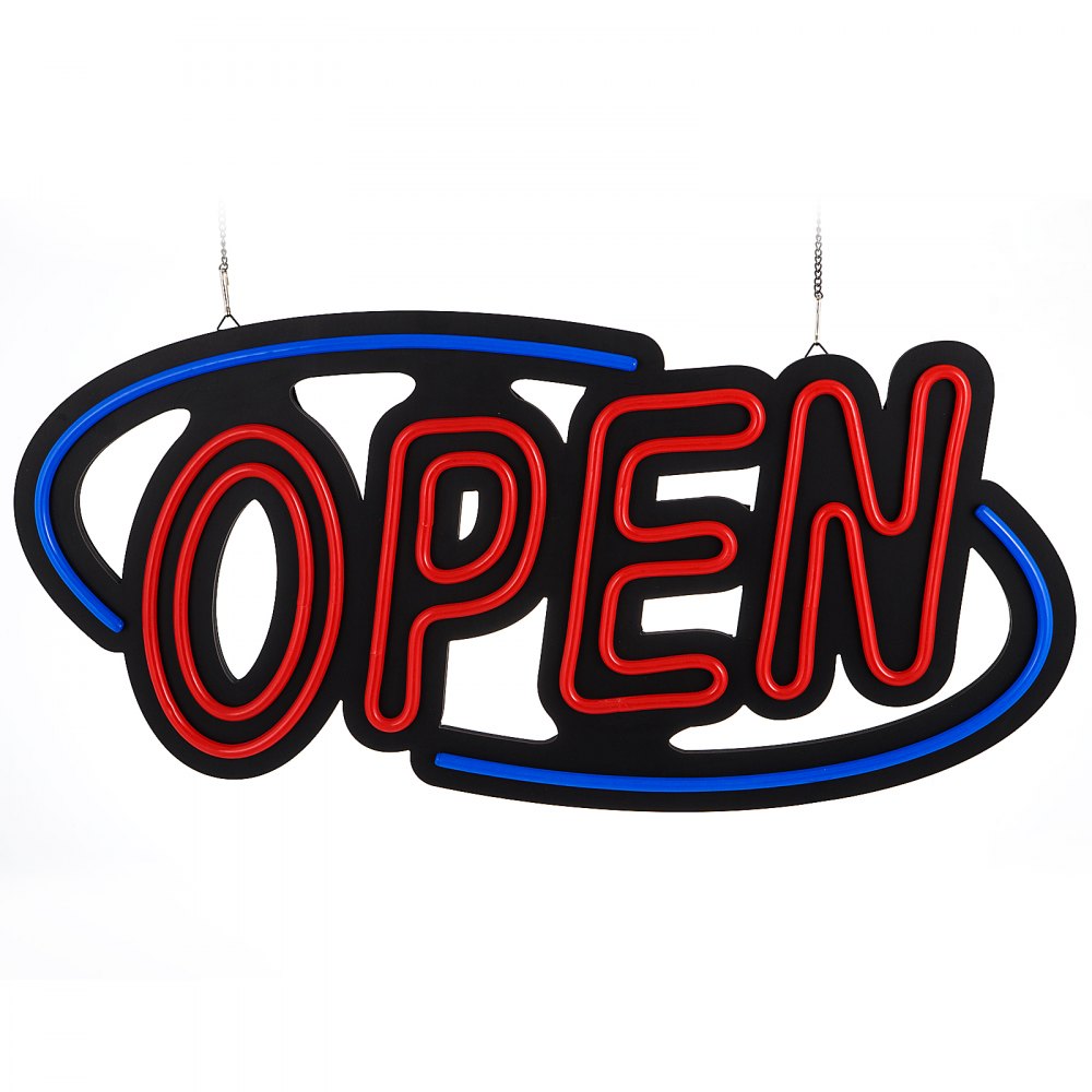 AMITOOLS Sign Open 31.5x15.7 inch Neon Open Sign 30W LED Open Sign Vertical Sign Open with 24 inch Hanging Chain and Power Adapter Bright Light for Business Outdoor (31.5