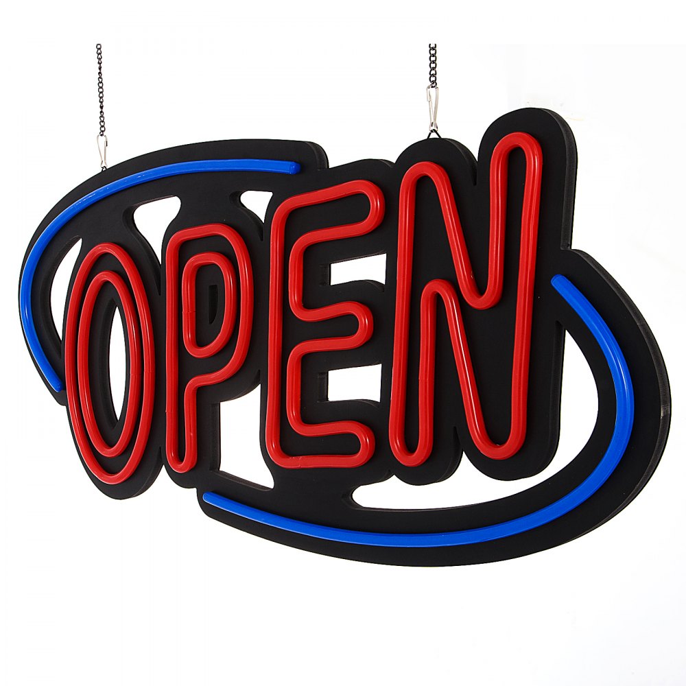 AMITOOLS Sign Open 31.5x15.7 inch Neon Open Sign 30W LED Open Sign Vertical Sign Open with 24 inch Hanging Chain and Power Adapter Bright Light for Business Outdoor (31.5