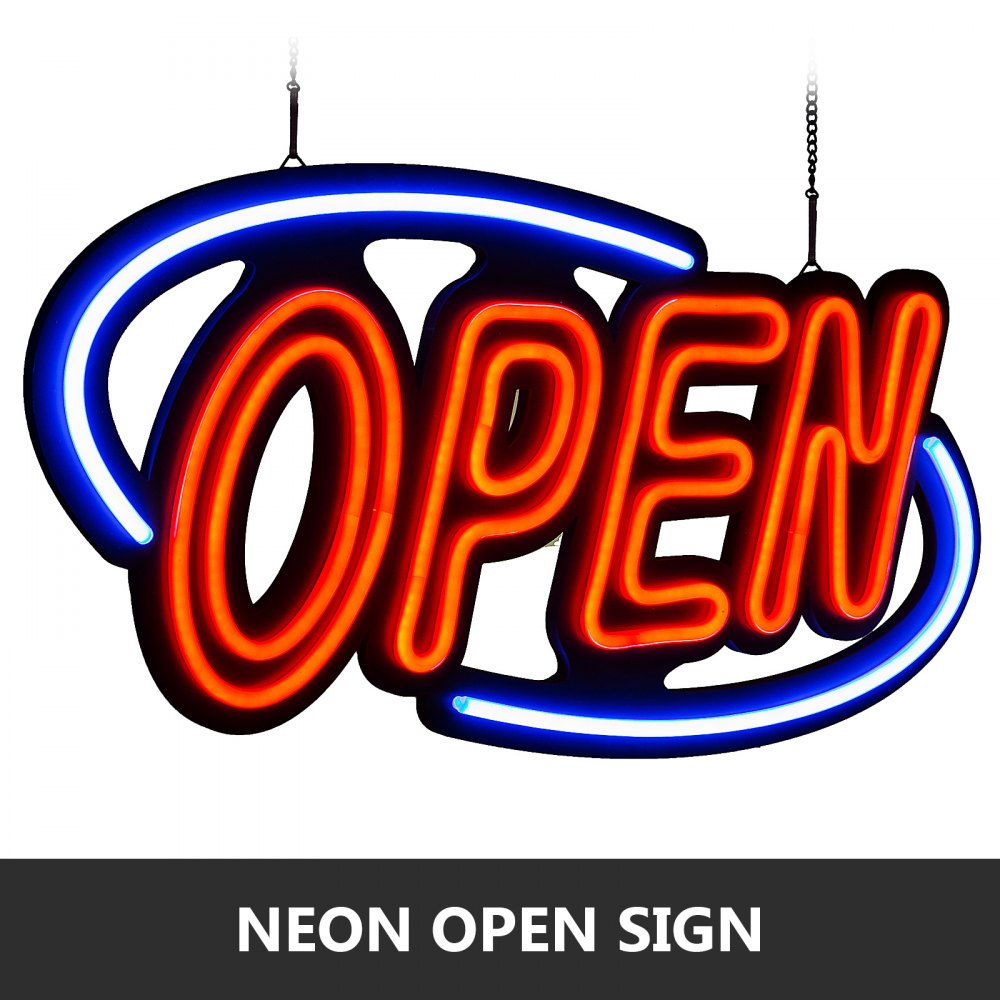 AMITOOLS Sign Open 31.5x15.7 inch Neon Open Sign 30W LED Open Sign Vertical Sign Open with 24 inch Hanging Chain and Power Adapter Bright Light for Business Outdoor (31.5