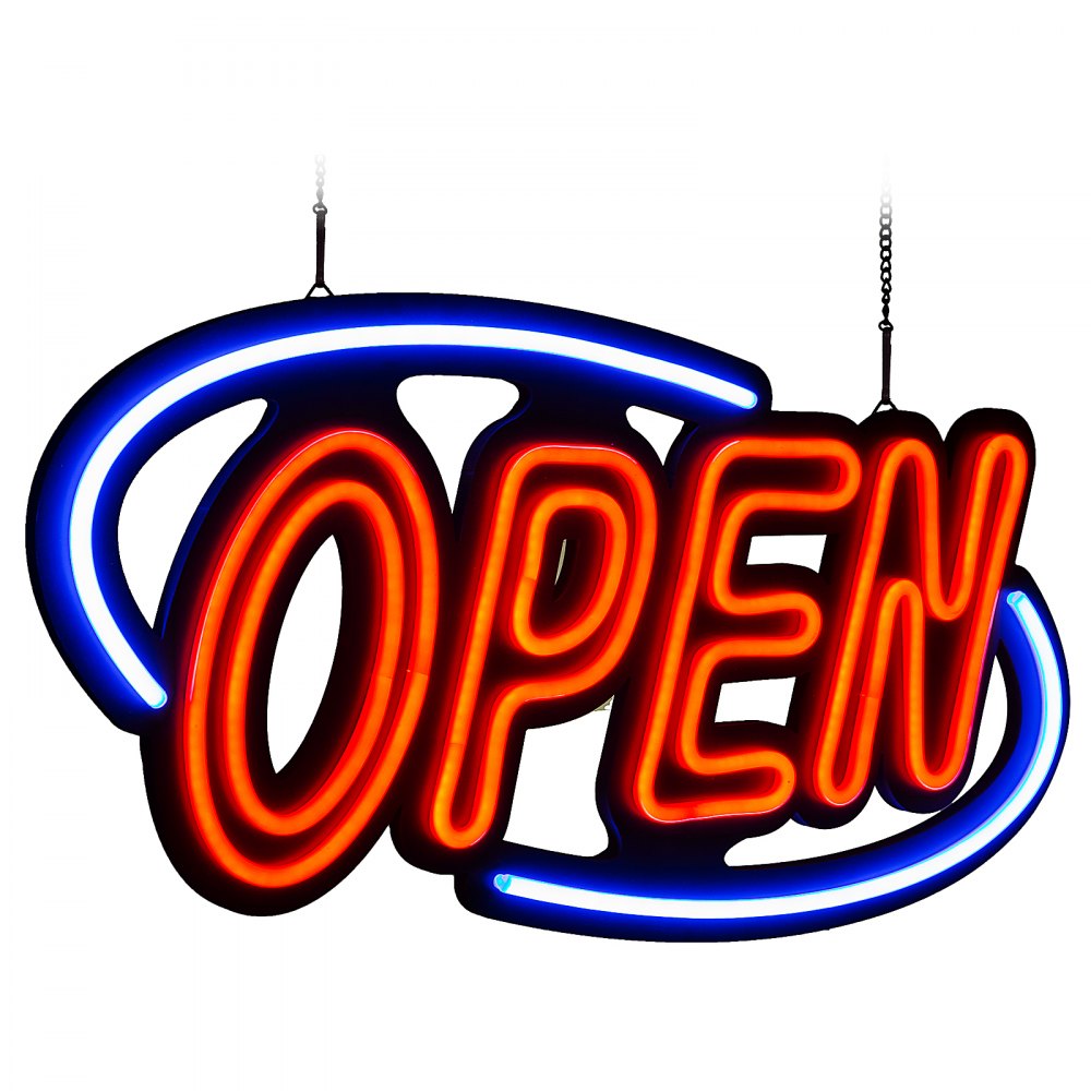 AMITOOLS Sign Open 31.5x15.7 inch Neon Open Sign 30W LED Open Sign Vertical Sign Open with 24 inch Hanging Chain and Power Adapter Bright Light for Business Outdoor (31.5