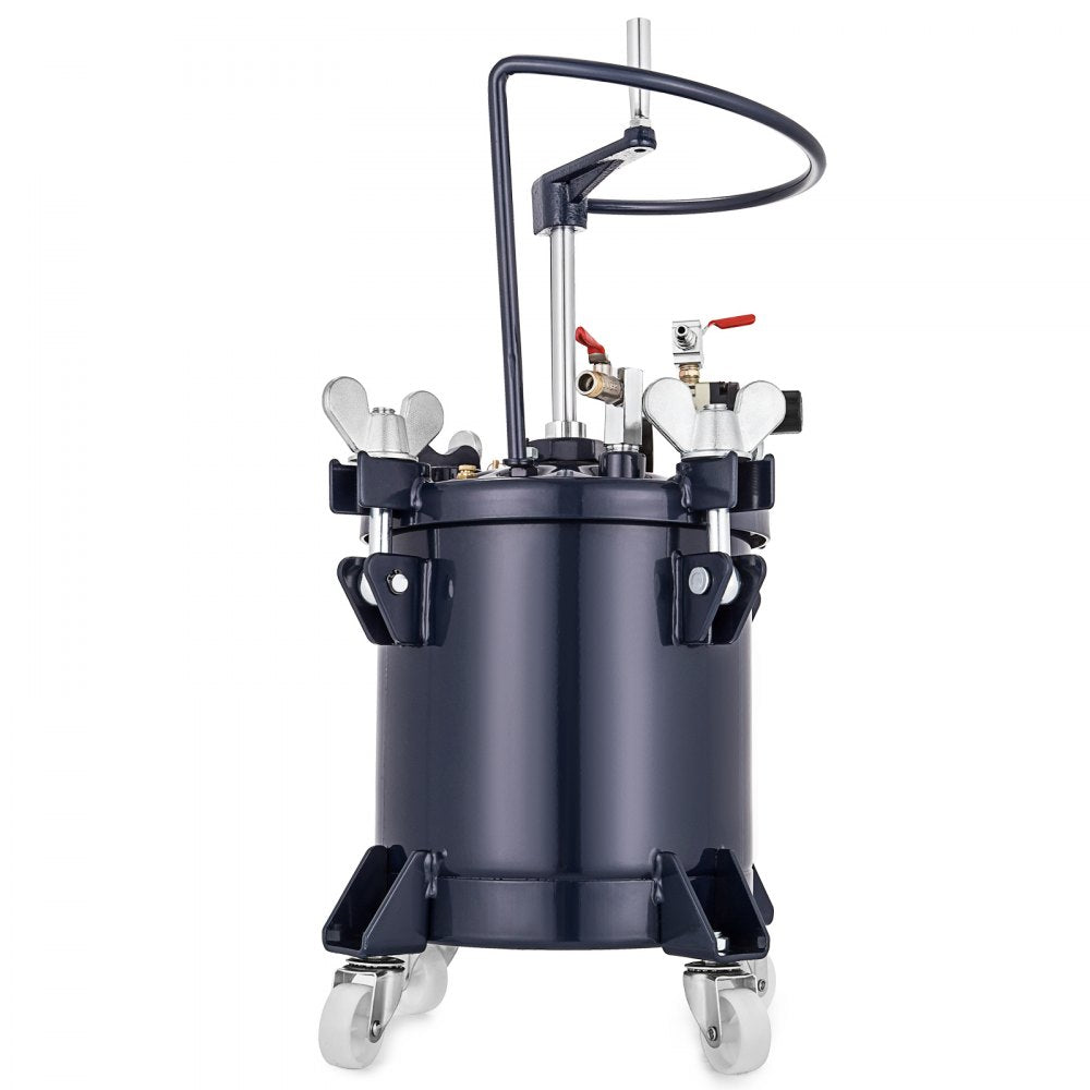 AMITOOLS Pressure Pot 2.5 Gallon 10 Liters Spray Paint Pressure Pot Tank with Manual Mixing Agitator Paint Tank