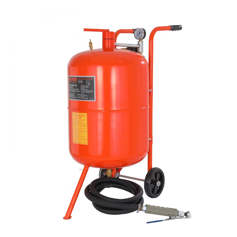 AMITOOLS 20 Gallon Sand Blaster, 60-110 PSI High Pressure Sandblaster, Portable Abrasive Blasting Tank, Air Sand Blasting Kit with 4 Ceramic Nozzles and Oil-Water Separator for Paint, Stain, Rust Removal