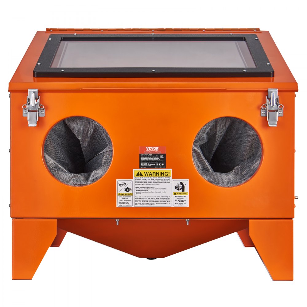 AMITOOLS 40 Gallon Sandblasting Cabinet, 40-120PSI Portable Benchtop Sand Blasting Cabinet, Heavy Duty Steel Sand Blaster with Blasting Gun & 4 Ceramic Nozzles for Paint, Stain, Rust Removal