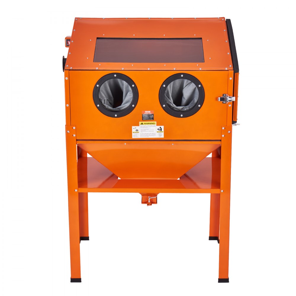 AMITOOLS 60 Gallon Sandblasting Cabinet, 40-120PSI Sand Blasting Cabinet with Stand, Heavy Duty Steel Sand Blaster with Blasting Gun & 4 Ceramic Nozzles for Paint, Stain, Rust Removal