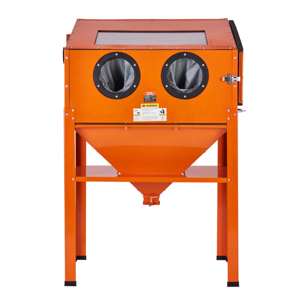 AMITOOLS 60 Gallon Sandblasting Cabinet, 40-120PSI Sand Blasting Cabinet with Stand, Heavy Duty Steel Sand Blaster with Blasting Gun & 4 Ceramic Nozzles for Paint, Stain, Rust Removal