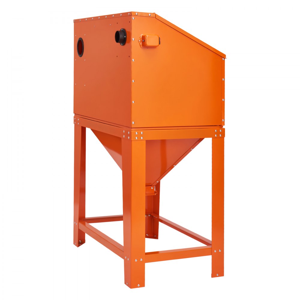 AMITOOLS 90 Gallon Sandblasting Cabinet with 1.8 Gallon Dust Collection System, 40-120PSI Sand Blasting Cabinet with Stand, Heavy Duty Sand Blaster with Blasting Gun & 4 Nozzles for Paint, Rust Removal