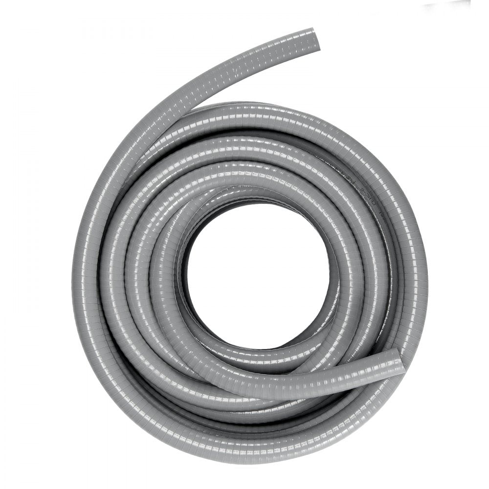 AMITOOLS 1/2-Inch Flexible Electrical Conduit, 100 ft, PVC Liquid-Tight Conduit Non-Metallic with 5 Straight and 5 90-Degree Conduit Connector Fittings, for Air Conditioning Motor Controller Pump, IP65