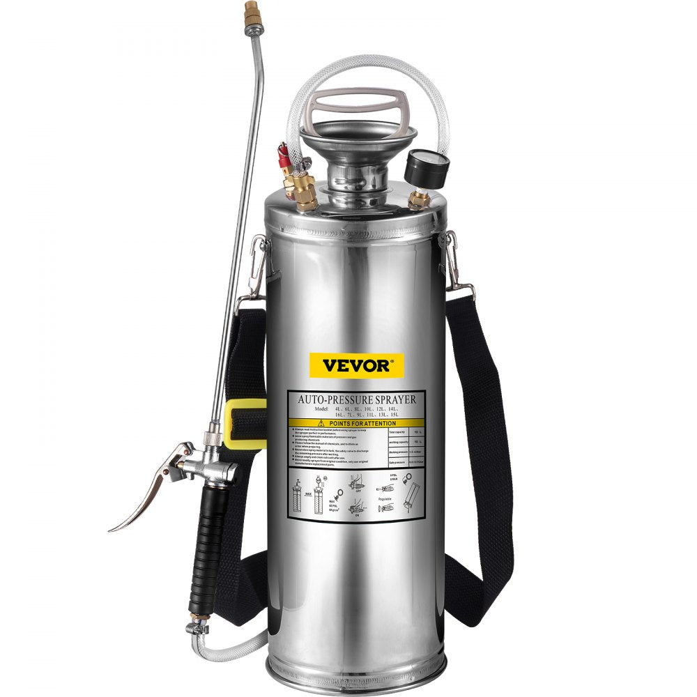 AMITOOLS 3Gal Stainless Steel Sprayer, Set with 20