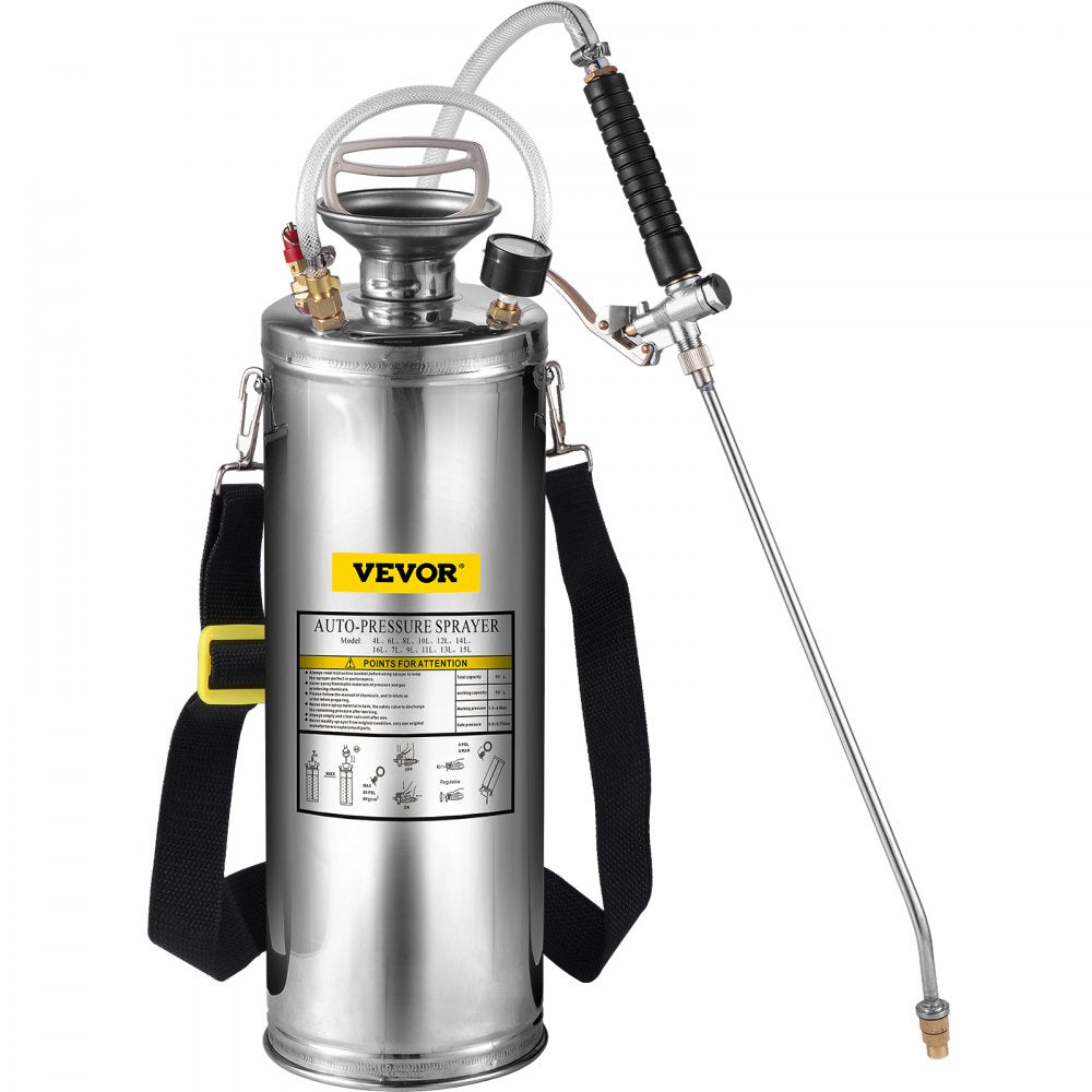 AMITOOLS 3Gal Stainless Steel Sprayer, Set with 20