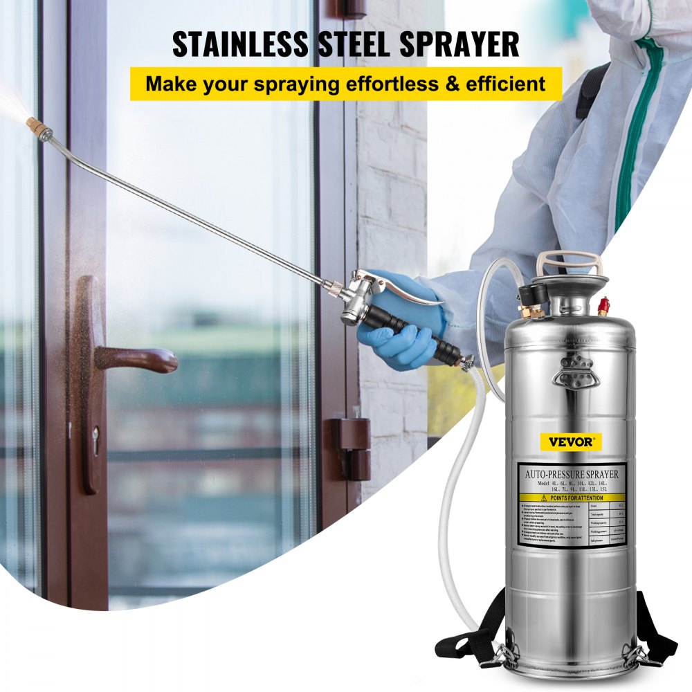 AMITOOLS 3.5Gal Stainless Steel Sprayer,l Set with 20