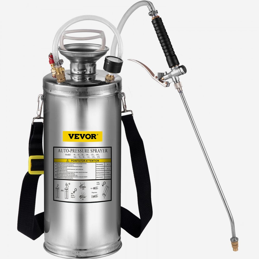 AMITOOLS 2Gal Stainless Steel Sprayer, Set with 20