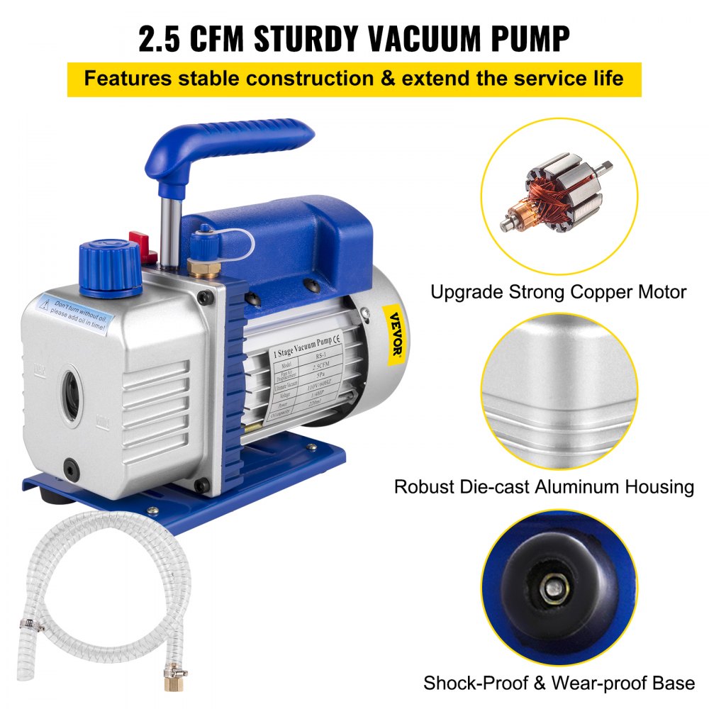 AMITOOLS 1.5 Gallon Vacuum Degassing Chamber Kit Stainless Steel Degassing Chamber 5.7L Vacuum Chamber Kit with 2.5 CFM Vacuum Pump - Not for Wood Stabilizing