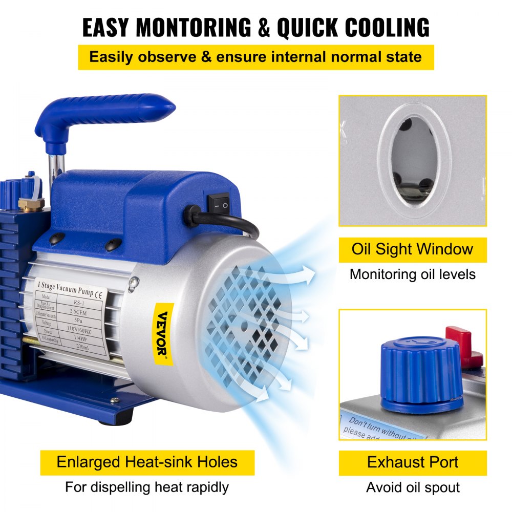 AMITOOLS 1.5 Gallon Vacuum Degassing Chamber Kit Stainless Steel Degassing Chamber 5.7L Vacuum Chamber Kit with 2.5 CFM Vacuum Pump - Not for Wood Stabilizing