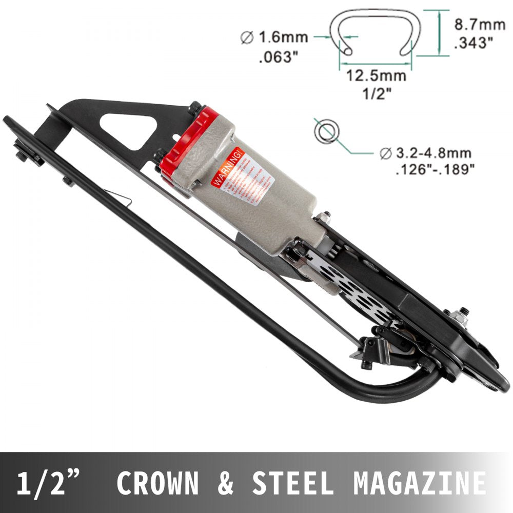 AMITOOLS Hog Ring Stapler SC760B, Pneumatic Hog Ring Plier 12.5mm, C Ring Pneumatic Gun 16 Gauge, Pneumatic Plier Stapler 3.2mm Closure Diameter, Pneumatic Hog Ring Gun for Mattress