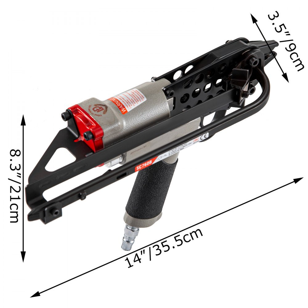 AMITOOLS Hog Ring Stapler SC760B, Pneumatic Hog Ring Plier 12.5mm, C Ring Pneumatic Gun 16 Gauge, Pneumatic Plier Stapler 3.2mm Closure Diameter, Pneumatic Hog Ring Gun for Mattress