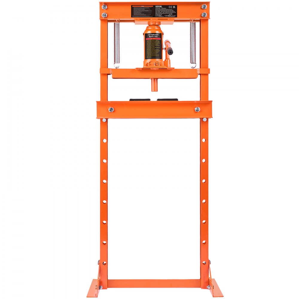 AMITOOLS Hydraulic Shop Press, 12 Ton H-Frame Hydraulic Garage/Shop Floor Press, Adjustable Shop Press with Press Plates, Heavy Duty Hydraulic Press for Garage, Shop, Workshop