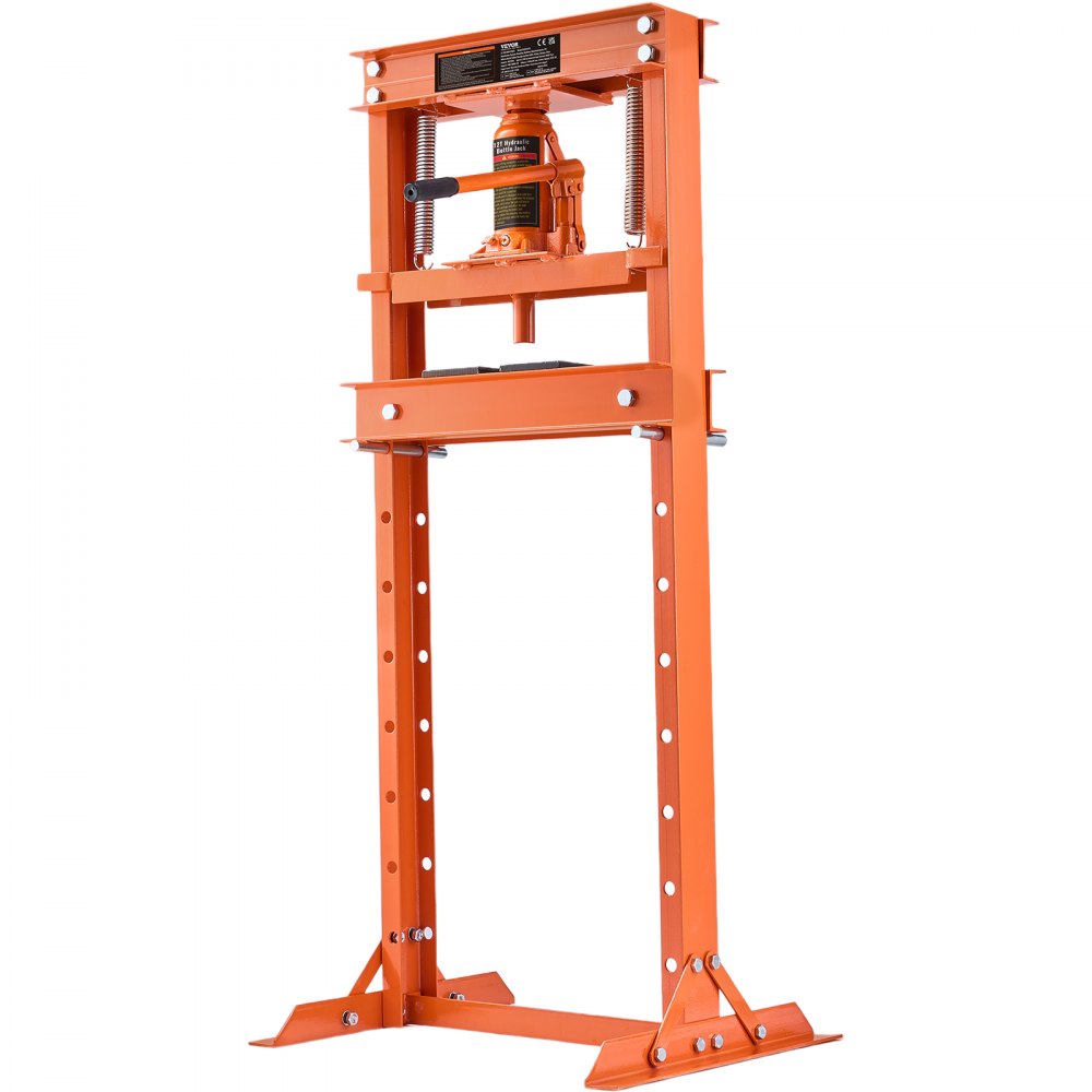 AMITOOLS Hydraulic Shop Press, 12 Ton H-Frame Hydraulic Garage/Shop Floor Press, Adjustable Shop Press with Press Plates, Heavy Duty Hydraulic Press for Garage, Shop, Workshop