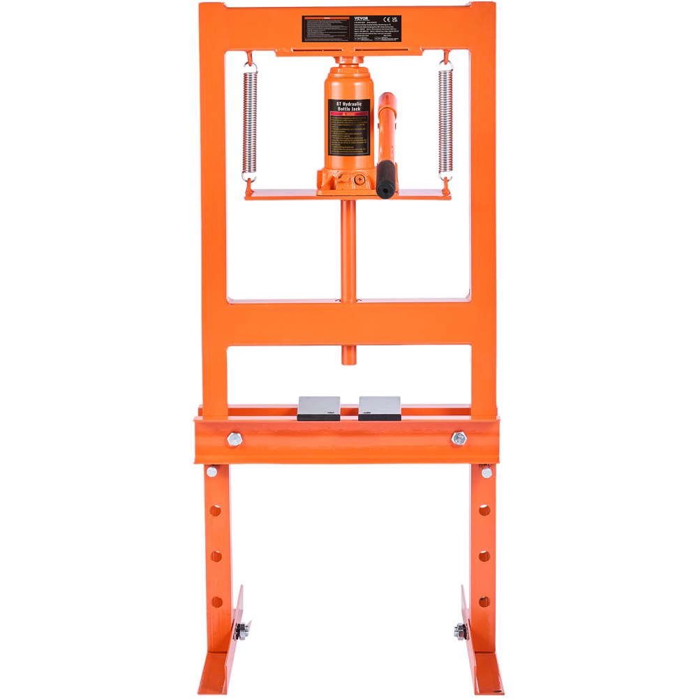 AMITOOLS Hydraulic Shop Press, 6 Ton H-Frame Hydraulic Garage/Shop Floor Press, Adjustable Shop Press with Press Plates, Heavy Duty Hydraulic Press for Garage, Shop, Workshop