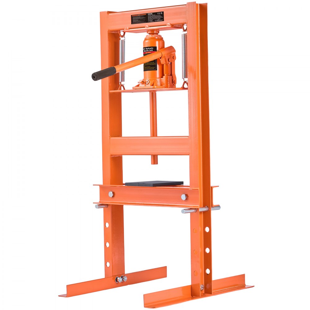 AMITOOLS Hydraulic Shop Press, 6 Ton H-Frame Hydraulic Garage/Shop Floor Press, Adjustable Shop Press with Press Plates, Heavy Duty Hydraulic Press for Garage, Shop, Workshop