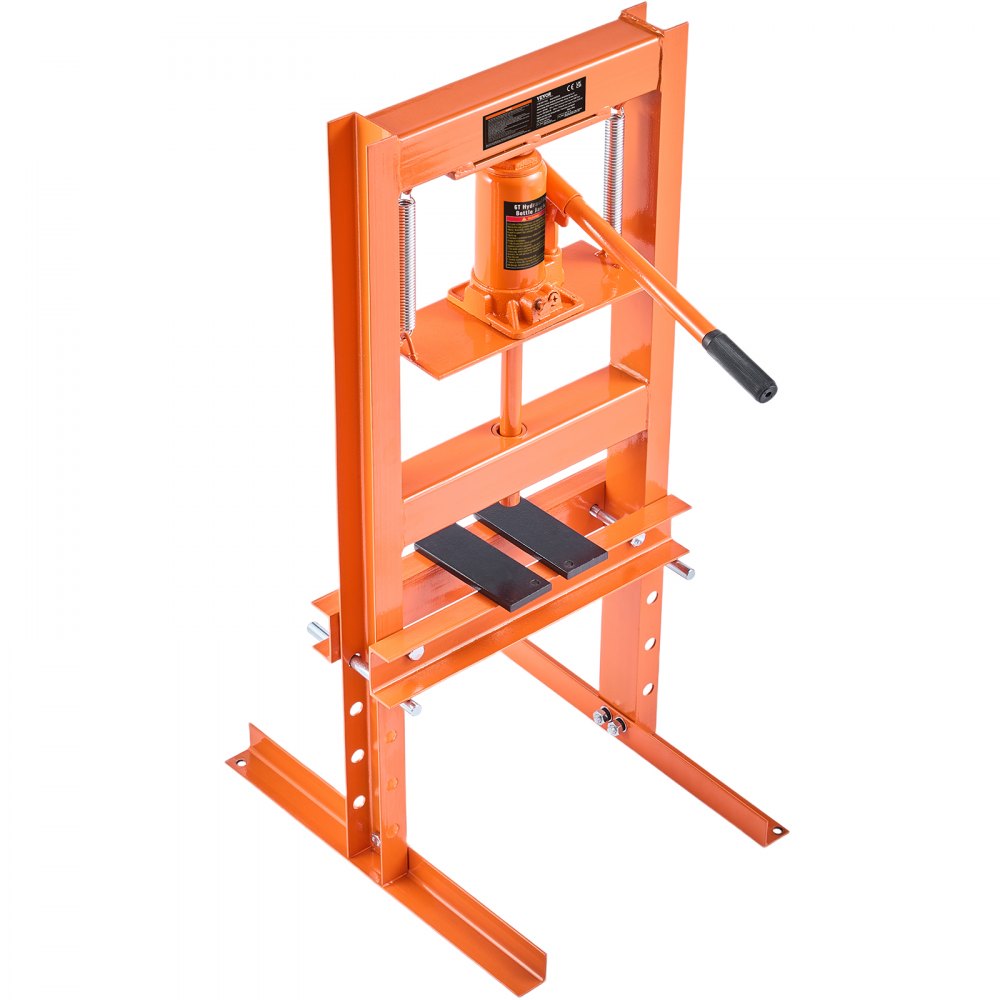 AMITOOLS Hydraulic Shop Press, 6 Ton H-Frame Hydraulic Garage/Shop Floor Press, Adjustable Shop Press with Press Plates, Heavy Duty Hydraulic Press for Garage, Shop, Workshop