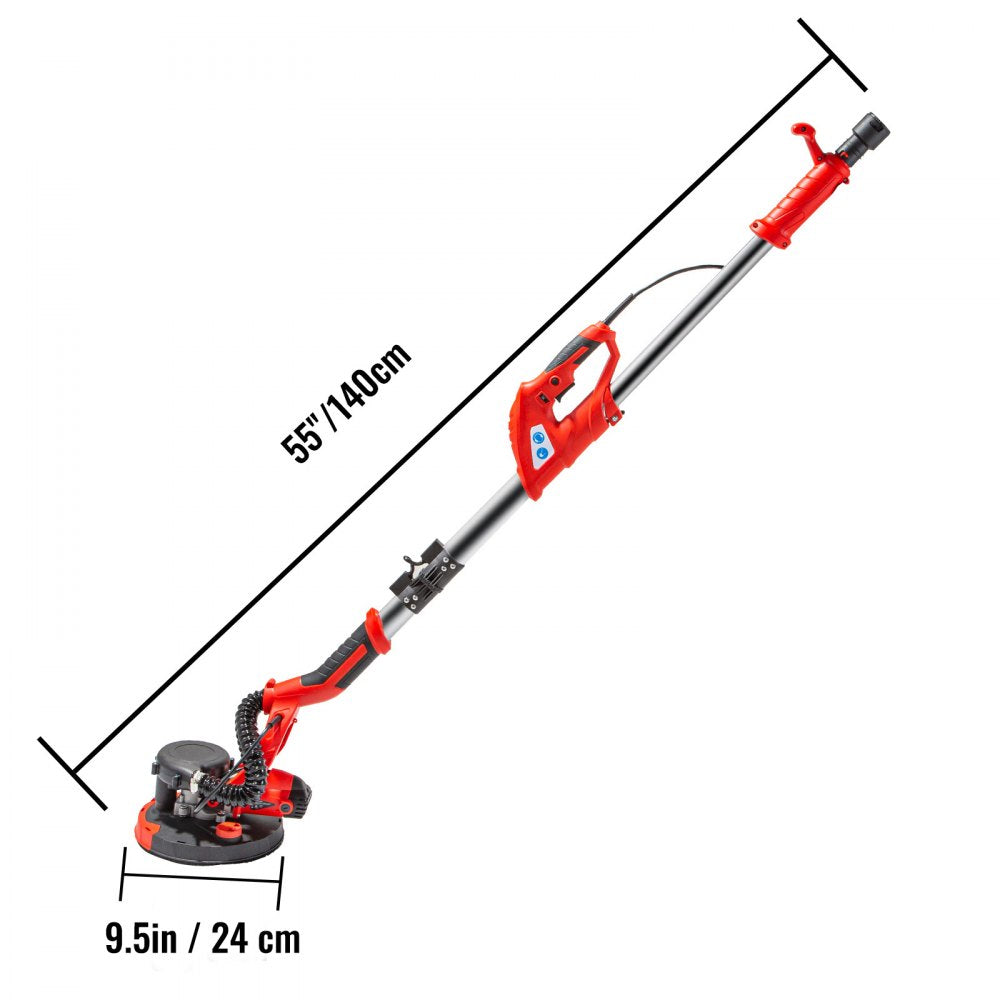AMITOOLS Drywall Sander 850W Electric, Electric Sander Variable Speed 800-1750RPM, Drywall Sander Foldable Sheetrock Sander, with Telescope Handle, Vacuum Bag Drywall Sanders 6 Sand Pads