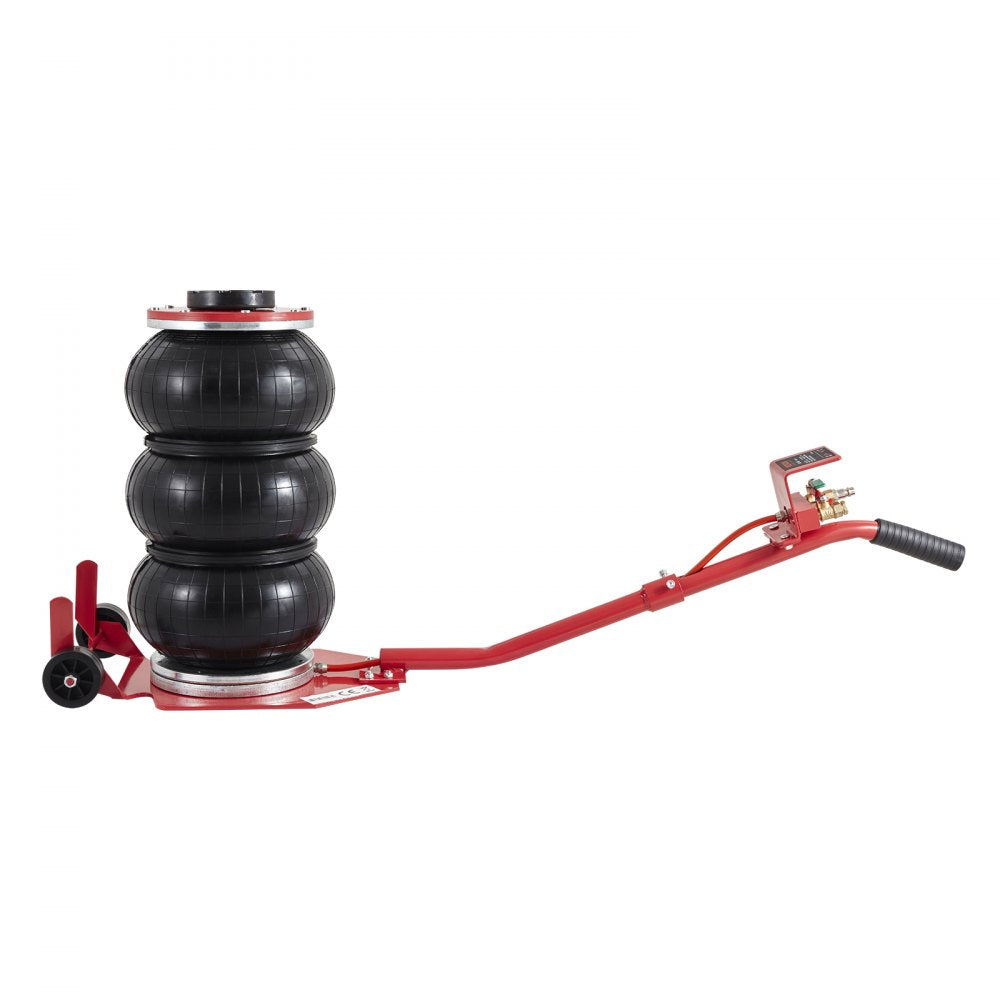 AMITOOLS Air Jack, 3 Ton/6600 lbs Triple Bag Air Jack, Airbag Jack with Six Steel Pipes, Lift up to 17.7 inch/450 mm, 3-5 s Fast Lifting Pneumatic Jack, with Long Handles for Cars, Garages, Repair, (Red)