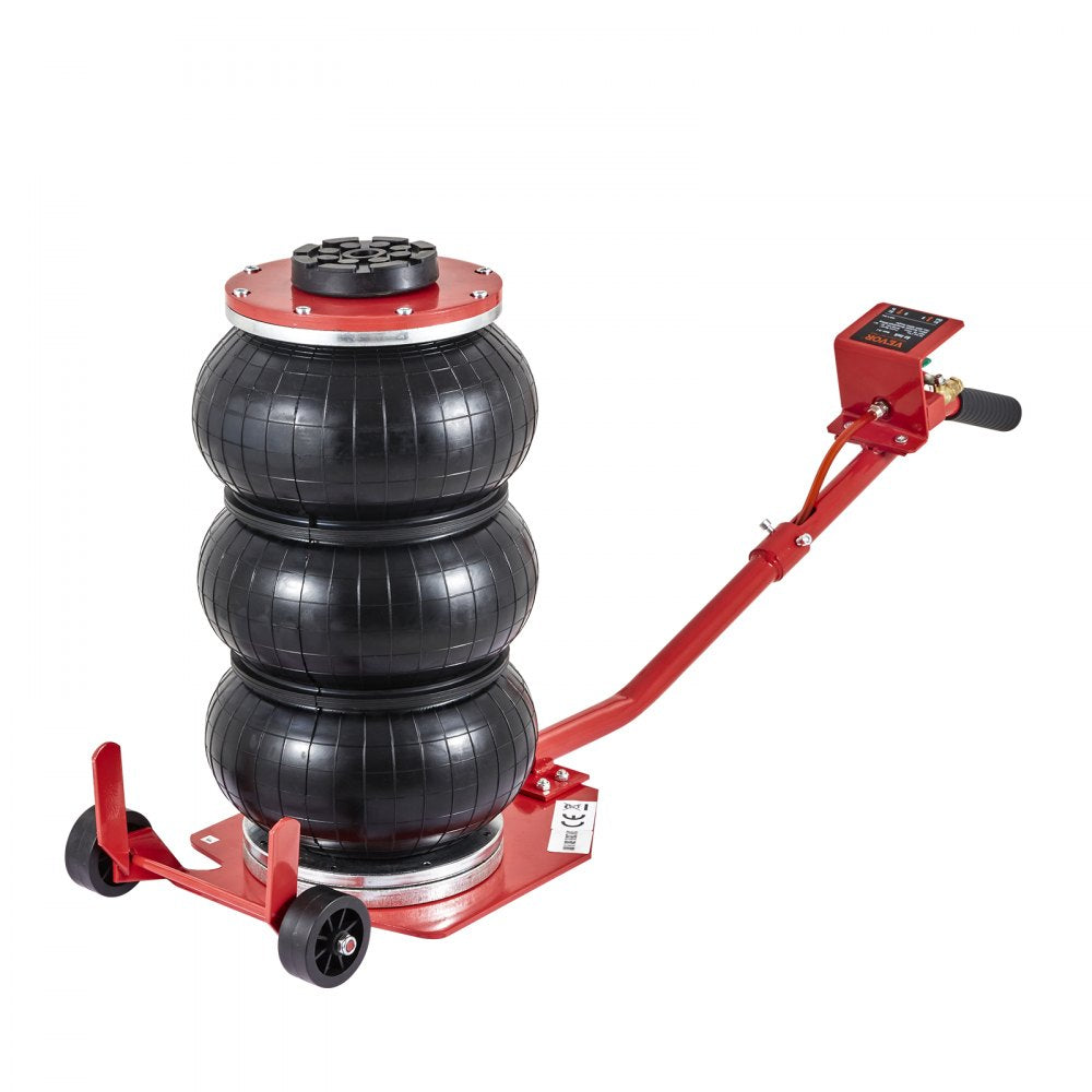 AMITOOLS Air Jack, 3 Ton/6600 lbs Triple Bag Air Jack, Airbag Jack with Six Steel Pipes, Lift up to 17.7 inch/450 mm, 3-5 s Fast Lifting Pneumatic Jack, with Long Handles for Cars, Garages, Repair, (Red)