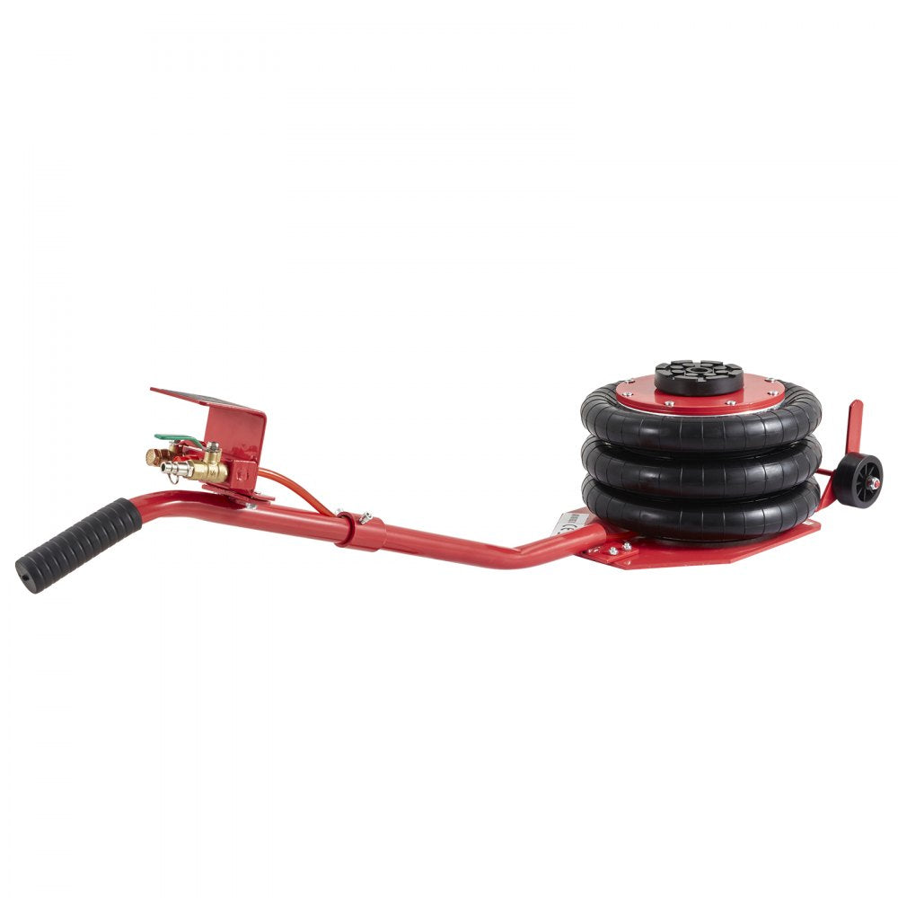 AMITOOLS Air Jack, 3 Ton/6600 lbs Triple Bag Air Jack, Airbag Jack with Six Steel Pipes, Lift up to 17.7 inch/450 mm, 3-5 s Fast Lifting Pneumatic Jack, with Long Handles for Cars, Garages, Repair, (Red)